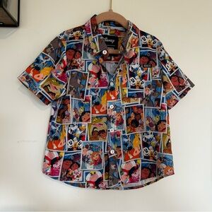 Disney RSVLTS “Say Cheeeese!” Short Sleeve Button Up Kids Shirt Size 4 Years